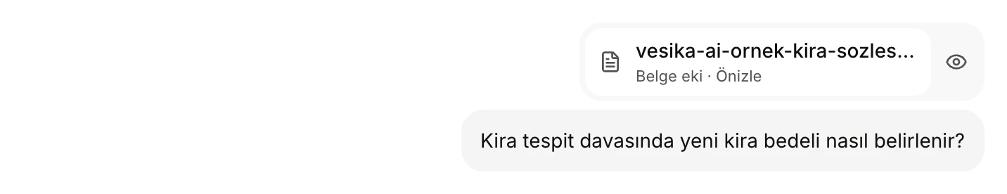 Gönderilmiş soru: üstünde Belge eki · Önizle kartı