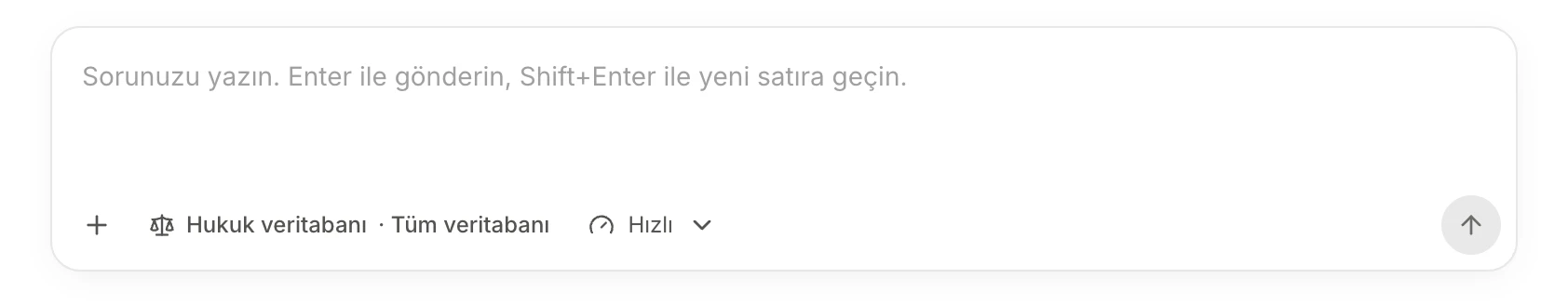 Vesika AI soru kutusu ve altında Hukuk veritabanı · Tüm veritabanı düğmesi